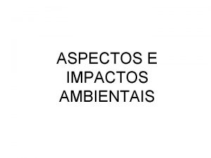 Aspecto e impacto ambiental