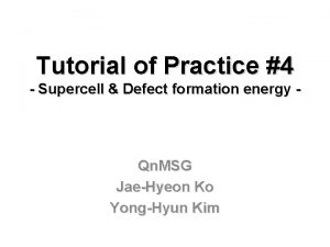 Supercell tutorial Supercell tutorial