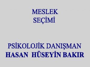 Meslek nedir Meslek nedir