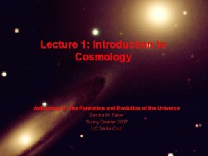 Intro to cosmology