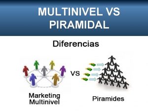 MULTINIVEL VS PIRAMIDAL Qu quieres decir con piramidal