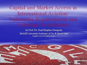 Capital and Market Access in International Aviation Nationality