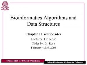 Bioinformatics Algorithms and Data Structures Chapter 11 sections