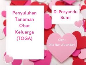 Penyuluhan Tanaman Obat Keluarga TOGA Di Posyandu Bumi