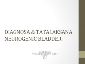 DIAGNOSA TATALAKSANA NEUROGENIC BLADDER Sherlyta Tambing RS PANEMBAHAN