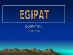 Egipatski bogovi