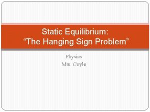 Static equilibrium hanging sign