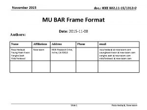 November 2015 doc IEEE 802 11 151312 r