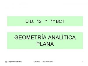 U D 12 1 BCT GEOMETRA ANALTICA PLANA