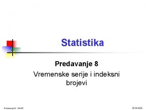 Vremenske serije statistika