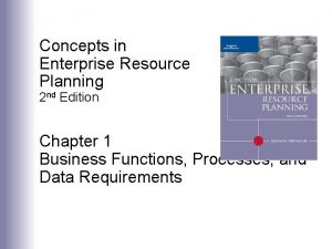 Concepts in Enterprise Resource Planning 2 nd Edition