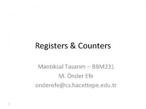 Registers Counters Mantksal Tasarm BBM 231 M nder