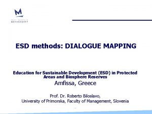 ESD methods DIALOGUE MAPPING Education for Sustainable Development