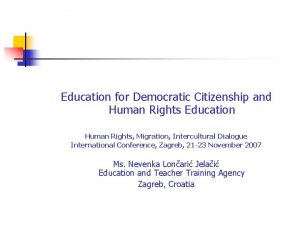 Education for Democratic Citizenship and Human Rights Education