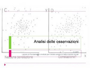 Analisi delle osservazioni II parte Lezioni di Fondamenti