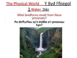 The Physical World Y Byd Ffisegol 1 Water