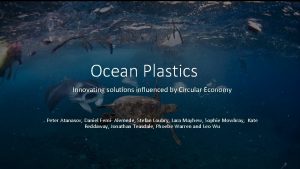 Ocean Plastics Innovating solutions influenced by Circular Economy