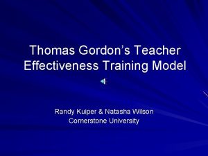 Thomas gordon theory