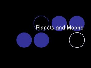 Planets and Moons Overview This online lessons consists