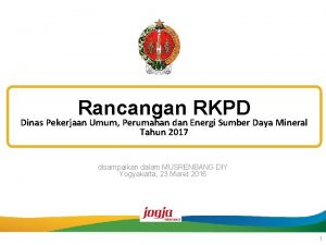 Rancangan RKPD Dinas Pekerjaan Umum Perumahan dan Energi