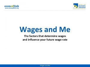 Factors that determine wages