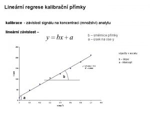 Linern regrese kalibran pmky kalibrace zvislost signlu na