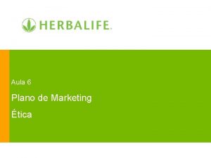 Plano de marketing herbalife