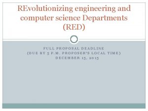 REvolutionizing engineering and computer science Departments RED FULL