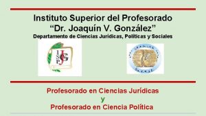 Instituto Superior del Profesorado Dr Joaqun V Gonzlez