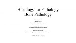 Histology for Pathology Bone Pathology Theresa Kristopaitis MD