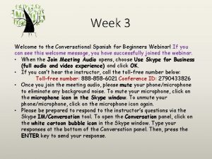 Welcome to week 3