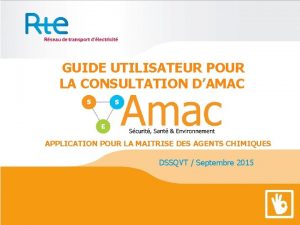 GUIDE UTILISATEUR POUR LA CONSULTATION DAMAC APPLICATION POUR