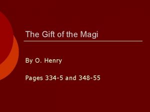 Alliteration in the gift of the magi