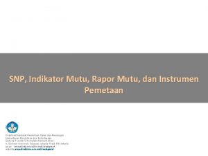 Analisis rapor mutu standar penilaian