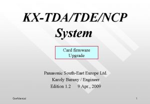 KXTDATDENCP System Card firmware Upgrade Panasonic SouthEast Europe