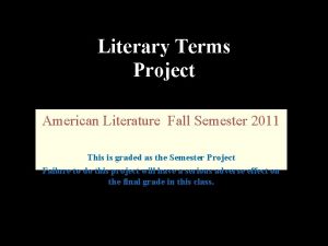 Literary terms project