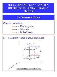 Bab 5 PENDAHULUAN ANALISA DIFFERENTIAL PADA GERAKAN FLUIDA