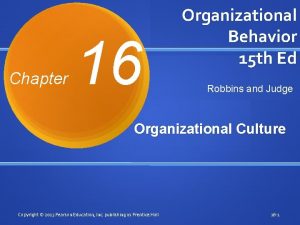 Robbins organizational culture