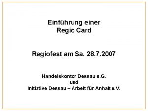 Regio card auswertung