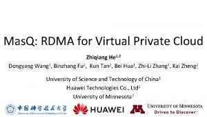 Mas Q RDMA for Virtual Private Cloud Zhiqiang