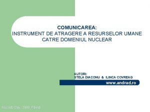 COMUNICAREA INSTRUMENT DE ATRAGERE A RESURSELOR UMANE CATRE