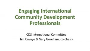 Community development professionals