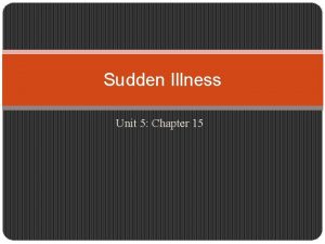 Sudden Illness Unit 5 Chapter 15 Fainting Syncope