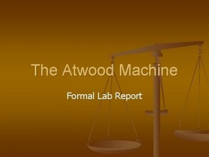 Atwood machine lab