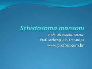 Schistosoma mansoni cdc