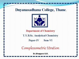 Complexometric titration