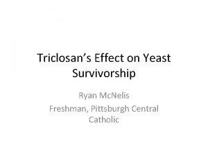 Triclosans Effect on Yeast Survivorship Ryan Mc Nelis