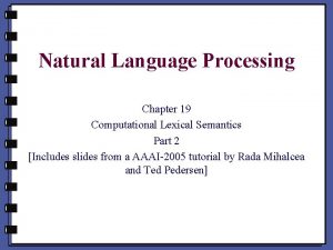 Computational lexical semantics