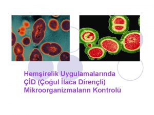 Hemirelik Uygulamalarnda D oul laca Direnli Mikroorganizmalarn Kontrol