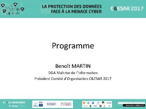 Programme Benot MARTIN DGA Matrise de lInformation Prsident